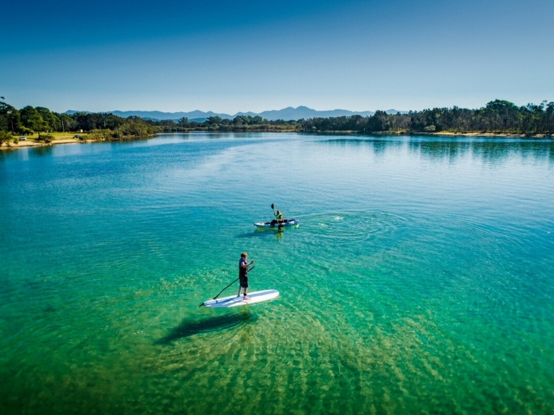Kayak and Stand Up Paddleboarding on the River - Riverside Holiday Resort, Urunga NSW